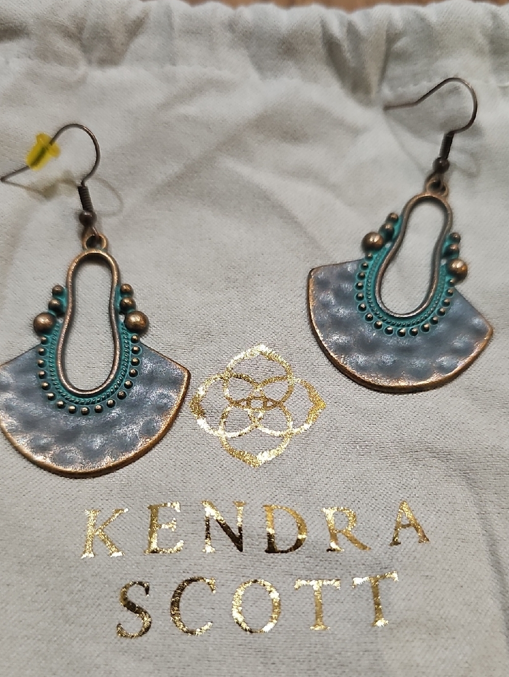 Kendra Scott Metal Teardrop Fan Drop Earrings in Turquoise & Silver